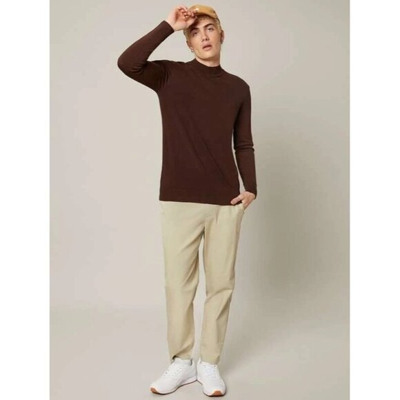 NWT SHEIN Men Stand Collar Sweater SIZE S COLOR‎ BROWN - Picture 3 of 7